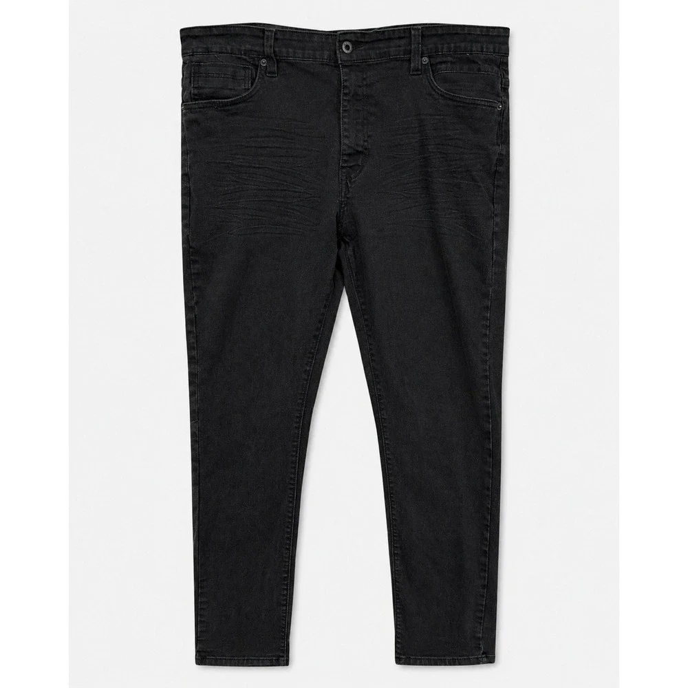 Kenneth Cole New York Mens Tapered Fit Jeans Washed Black 40x32 Denim Pants